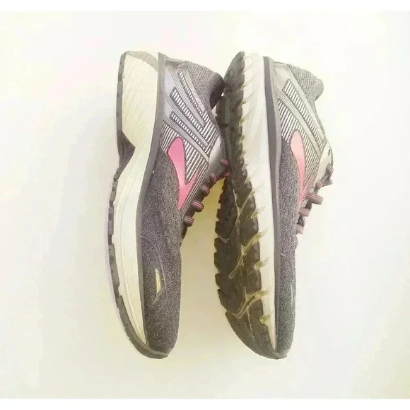 Brooks Womens Adrenaline GTS 18 Running Shoes Gray Pink Low Top Lace Up 10 - Picture 8 of 9